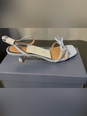Free Assembly Light Blue Bow Slingback Kitten Heel Sandal